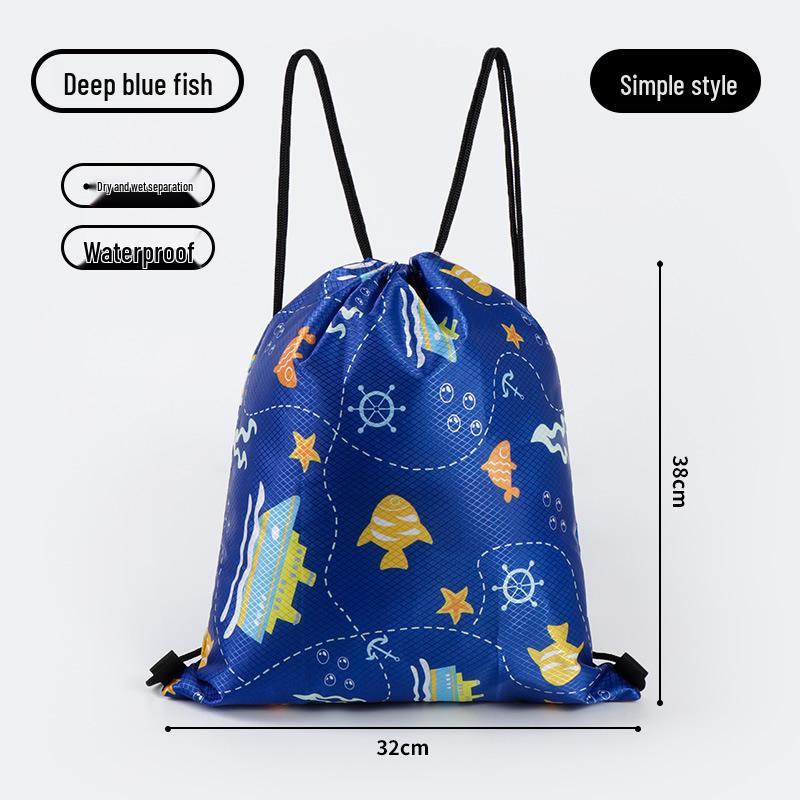 Adorable Cartoon Waterproof Kids' Swim Bag - Lightweight Sports & Travel Backpack for Clothing
