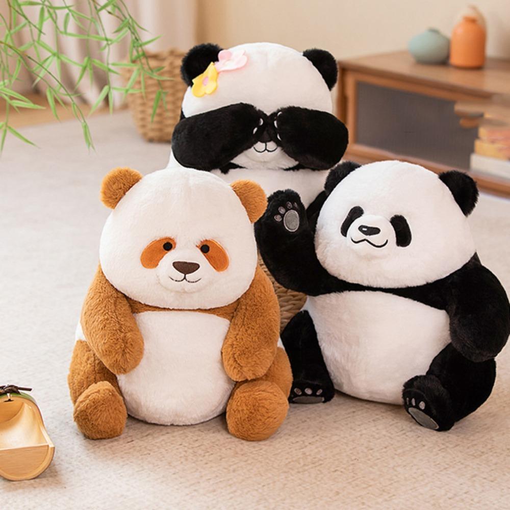 Animal Panda Plush Keyring Simulated Panda Plush Pendant Funny Panda Plush Keychain  Unisex