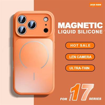 Custodia Magnetica Ufficiale per Telefono per iPhone 17Pro 17ProMax Magsafe Silicone Liquido Ricarica Antiurto