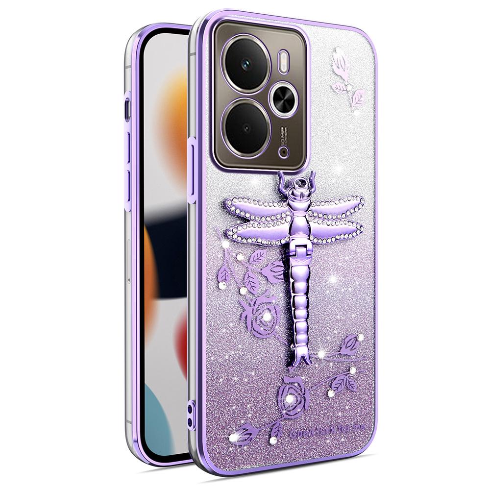 KADEM Für Realme 14 5G/14T 5G Hülle Libelle Ständer TPU Blumen Glitzer Handyhülle