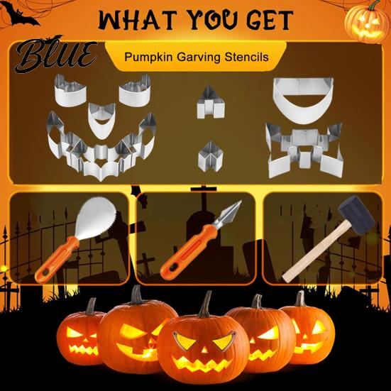 Schwarze Katze Ausstecher Halloween Kürbisschnitzset Edelstahl Set DIY Hexe Jack O Lantern Werkzeug zum Dekorieren Backen Geschenk Glatt