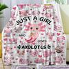 Axolotl Decke Merch Nur Ein Mädchen Das Axolotl Liebt Decke Weich Gemütlich Flanell Axolotl Überwurfdecken Zimmerdeko Bettwäsche Geschenke