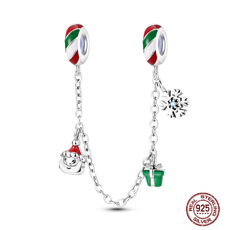 Christmas Charms Copper Fit Pendant Original Bracelets Santa Claus Snowflake Tree Gingerbread Man Beads Diy Jewelry