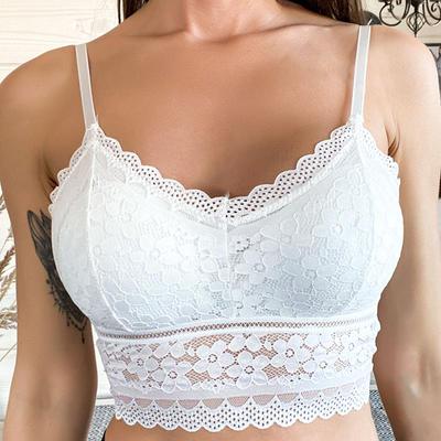 Sutiene din dantelă pentru femei Top Confortabil Bralette Culoare uni Adaugă Pad Lenjerie Frumusețe Spate Lenjerie sexy Vestă Sutien fără fir pentru femei