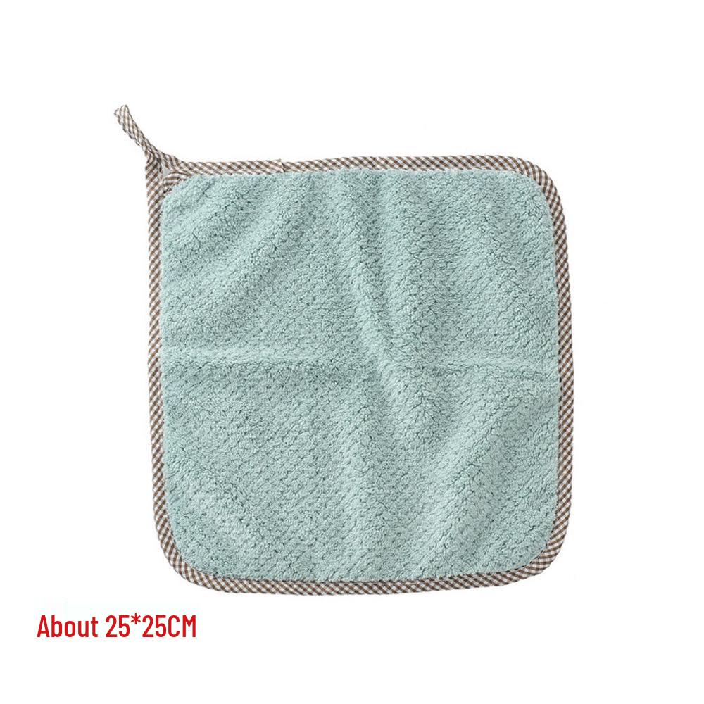 Coral Fleece Pineapple Grid Dishcloth - Easy-Clean Kitchen Towel