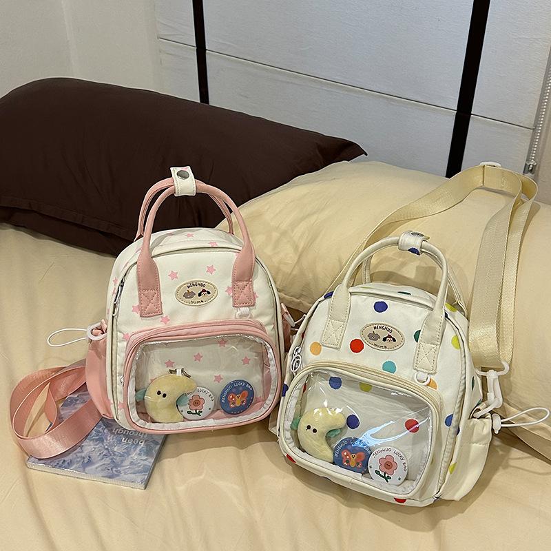 New Multifunctional Japanese Girl Backpack Ins Cute and Transparent Painful Bag Spring and Summer Travel Shoulder Bag.