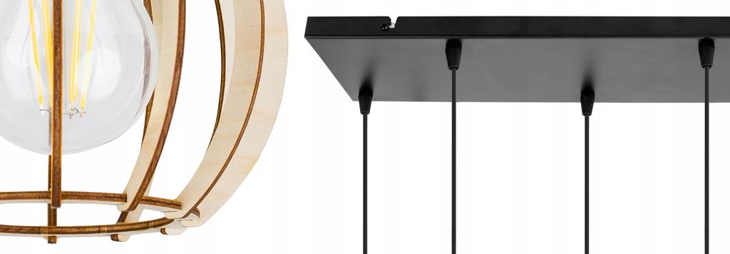 Hanging Lamp, Ceiling Chandelier, Wooden, Led Lampshade