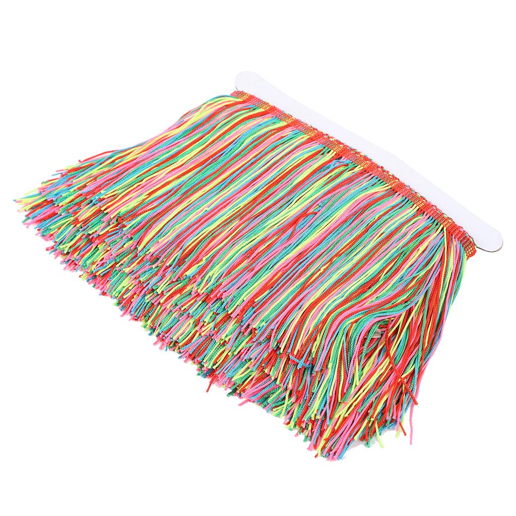 5 Colour Mixed Tassels Nylon Thread Multicolor Fringe Trim Home Garment Decoration