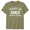 Made In 1963 Unisexs T Shirt 63rd Birthday Gift Vintage Limited Edition
