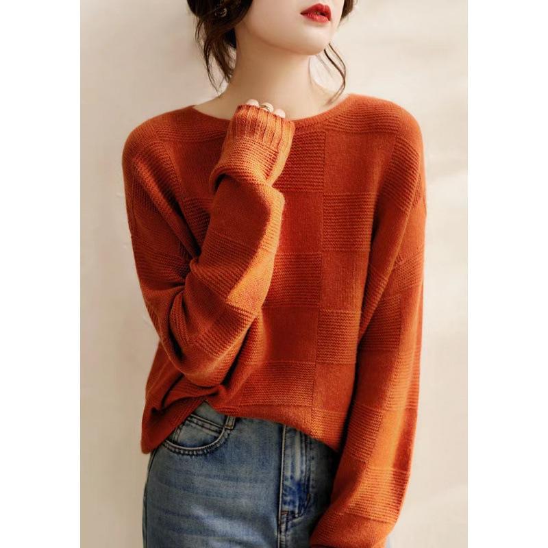 Koreansk Ensfarvet Rund Hals Løs Dame Sweater