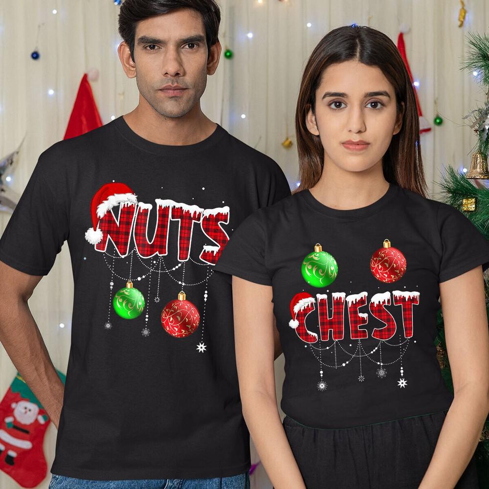 

Chest Nuts Christmas Santa Hat Xmas Funny Novelty Couple Matching TShirts #DNE Unisex T-Shirt XXXL