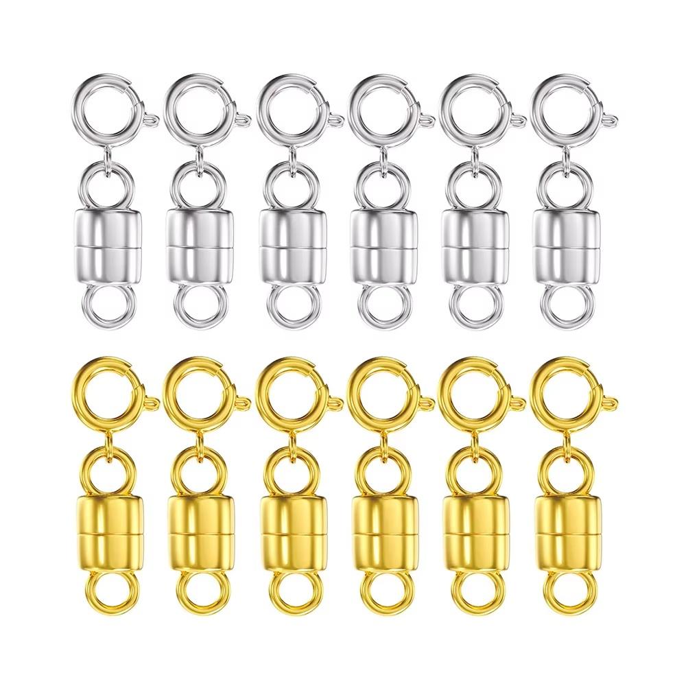 

10Pcs/Set Magnetic Necklace Clasps and Closures Beads Chain Extender For Bracelet Safety Magnetic Locking Jewelry Making 10Pcs