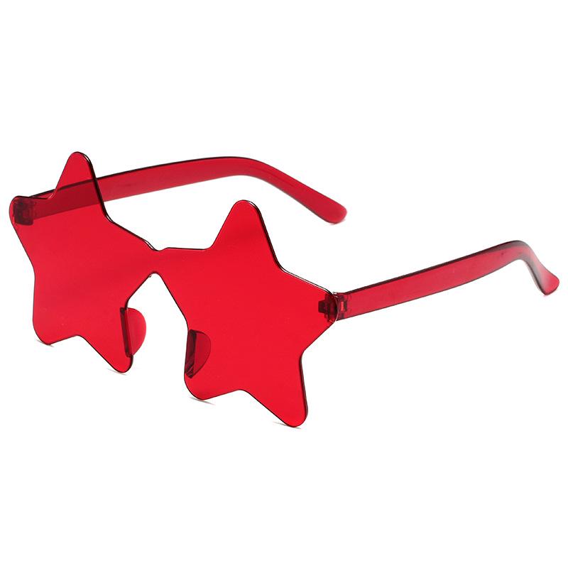 Trendy Multi-Color Star Frameless Sunglasses for Parties & Beach