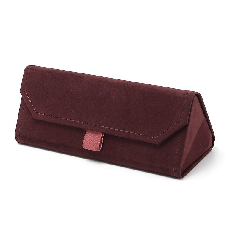 

Velvet Triangle Folding Glasses Case Elegant Sunglasses Case Soft Reading Glasses Box Creative Compression-Resistant Glasses Box вино красного