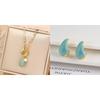 2Pcs Shiny Zirconia Water Drop Necklace Comma Earrings Jewelry Set Jewelry choker Luxury for Woman Girl Daily Party Jewelry Gift