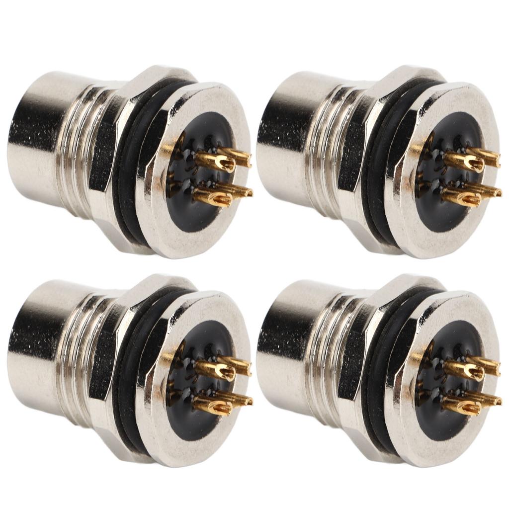 M12 4-poliger D-Typ Buchsen-Chassisstecker UV-beständig für Sensoren Aktuatoren Motoren Schienenverkehr