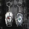 Portable Metal Coffin Shaped Ashtray Keychain Feature Storage Box Stainless Steel Compact Design For Outdoor Travel