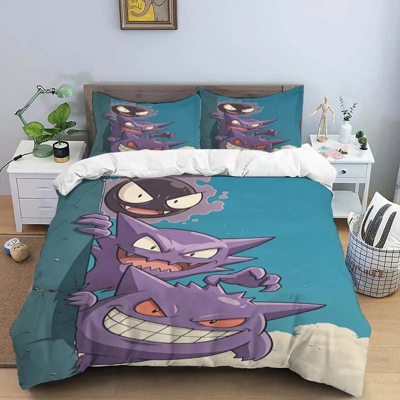 Cartoon Gengar Duvet Cover Bedding Comforter sets Cute Gengar Quilt Cover and Pillowcases Single/Double/Queen/King