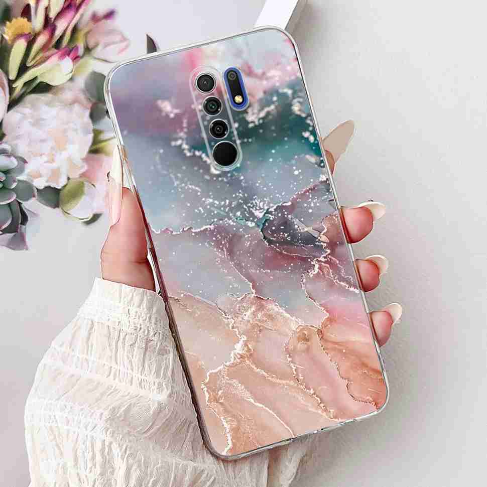For Xiaomi Redmi 9 9A Case M2004J19AG Luxury Pearl Flowers Soft Silicone TPU Cover For Redmi 9A M2006C3LG Phone Protective Case