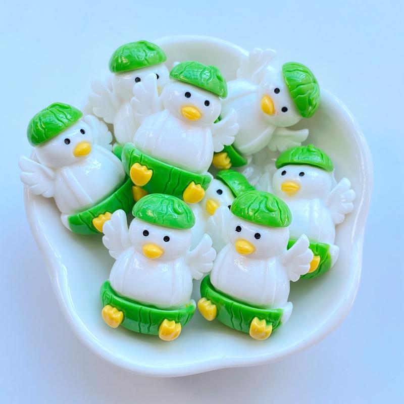10Pcs New Cute Resin Mini Cartoon Duck Series Flat Back Fit Phone Deco Parts DIY Embellishments for Hair Bows Accessories