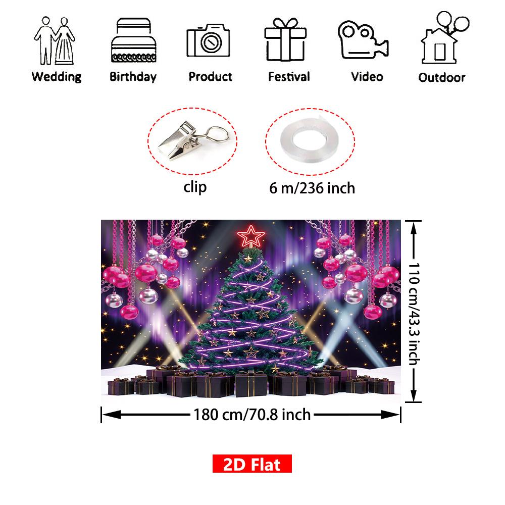 1Pcs Christmas Neon Glow Baubles Decoration Background Xmas Backdrop Decorations For Photo Studio Photo Booth Party