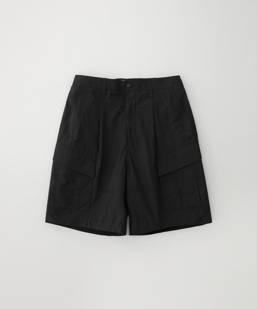 PUBLICFIGURE Chambray Patch Pocket Half Pants_Black