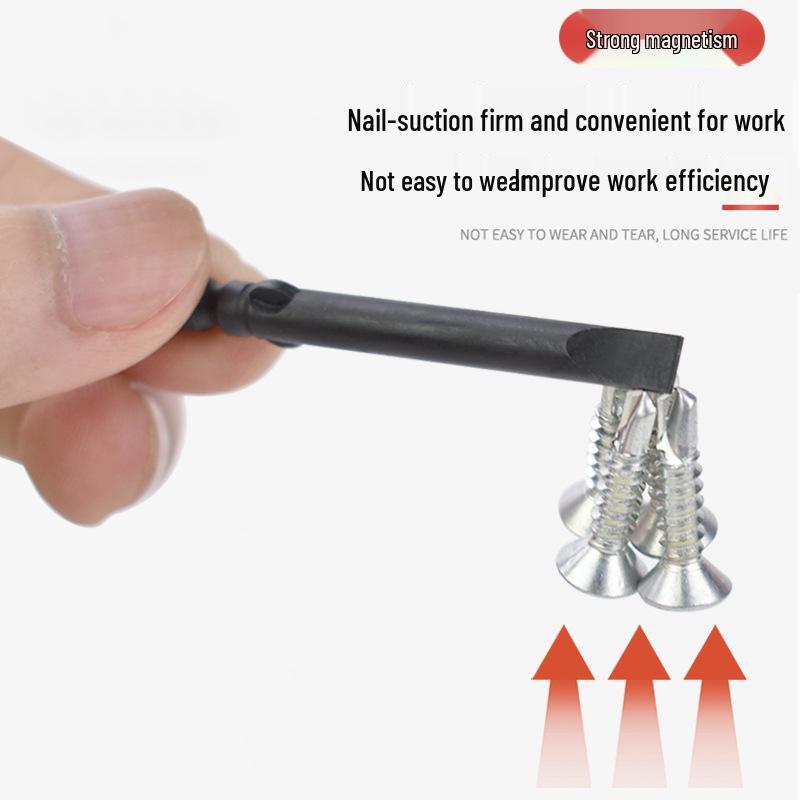 Nigao Phosphating Black Electric Screwdriver Bit 801, 5mm Shank, Strong Magnetic, Hardened Air Screwdriver Head.