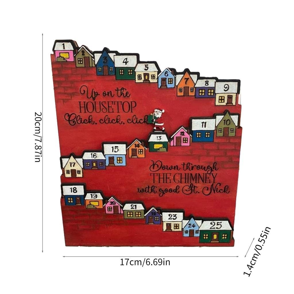 Wood Christmas Advent Calendar Christmas Party Ornaments Kid Toy Castle Santa Christmas Countdown Calendar 2023 New Year