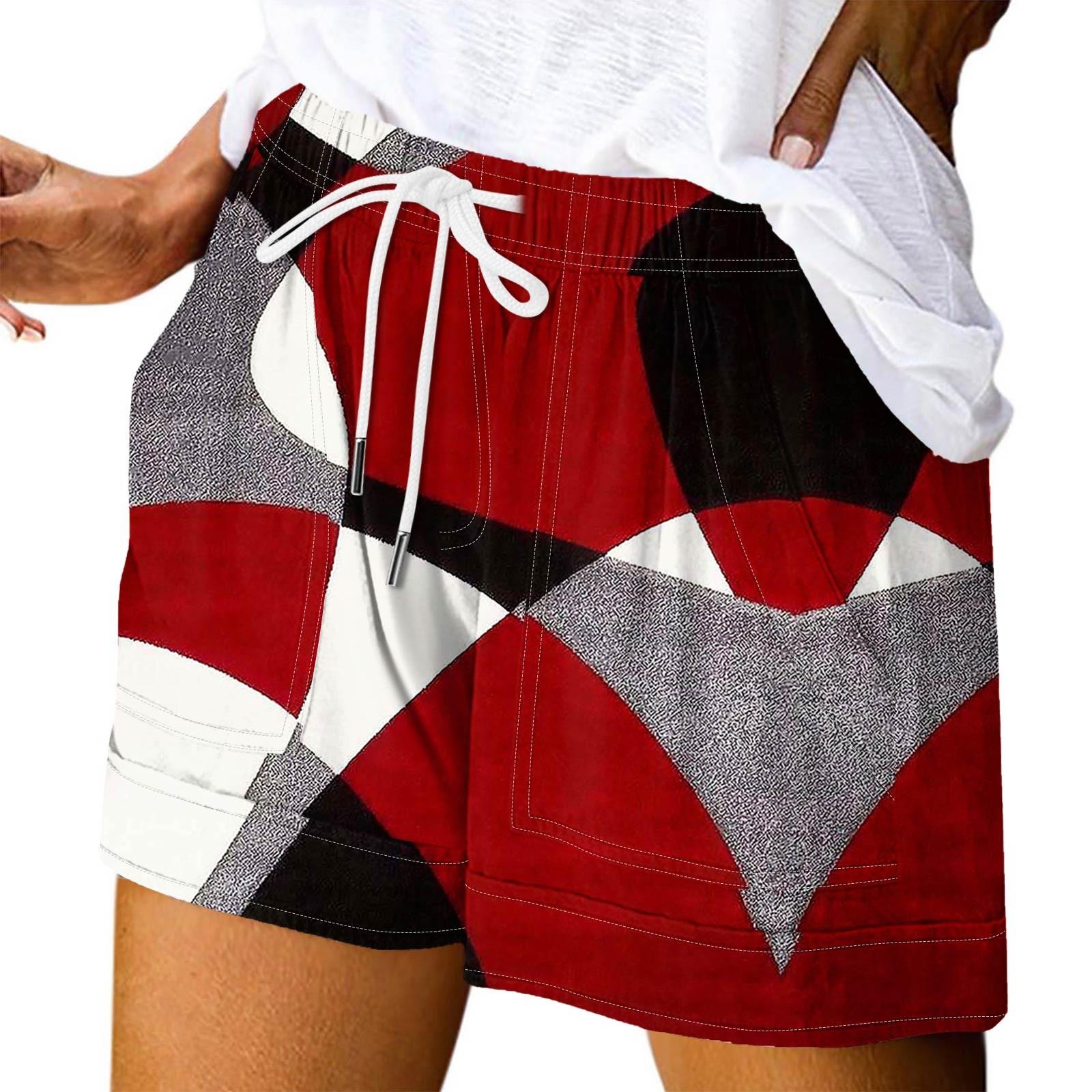 

Женские повседневные летние эластичные пляжные шорты с принтом повседневные шорты XXL