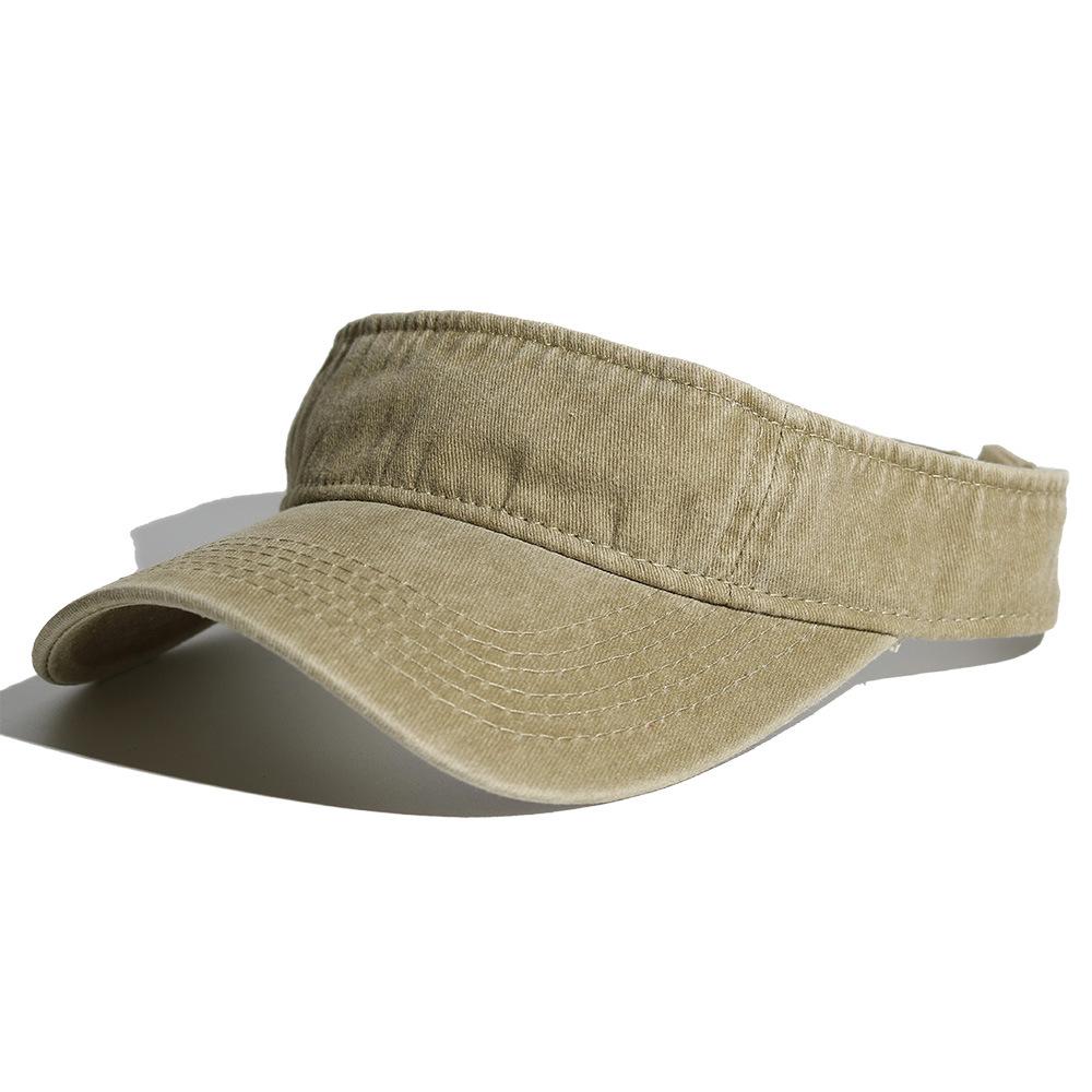 

Summer Washable Sun Hats Men Women Solid Cotton Visor UV Protection Top Empty Sport Tennis Golf Running Sunscreen Baseball Cap хакі