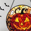 Halloween Suncatcher Decoration Spider Pumpkin Bat Witch Broom Ghost Stained Glass 2D Flat Acrylic Wall Window Hanging Sign Ornament
