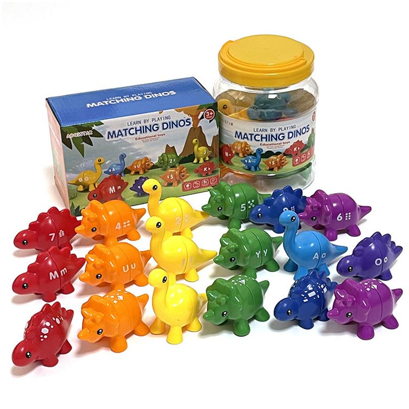 Dinosaur Matching Games Montessori Toys Color Shape Letter Digital Sensory Sorting Toys Educational Games Learning Toys for Kids