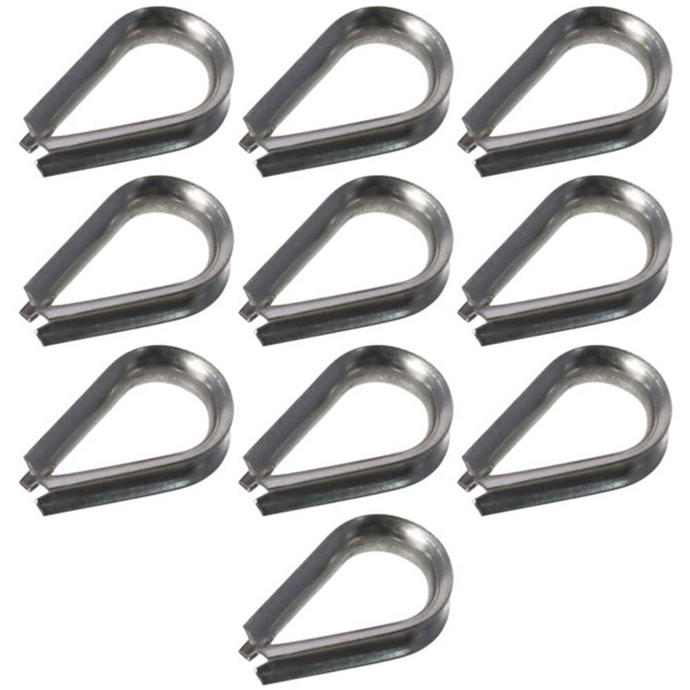 10pcs 1.5-12mm Wire Rope Thimbles Sliver 304 Stainless Steel Thimbles Ring Clamp U-Shaped Rope Thimble Rigging