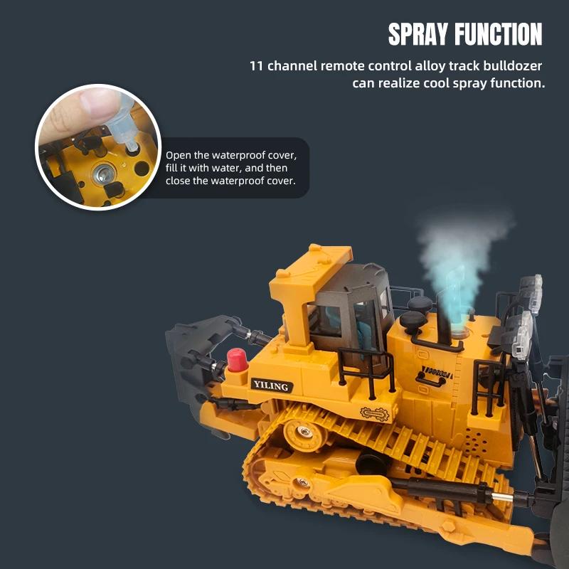Remote Control Bulldozer Toy Metal Dozer Vehicle for Boys Kids Christmas Birthday Gifts Model Construction Toy
