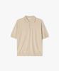 LIBERCLASSY [25Ss] Llm51584 Beige Solid Collar Half Knit Top