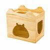 Small Animal Wooden Shelter Enclosed Pet Hideaway for Hamster Squirrel Natural