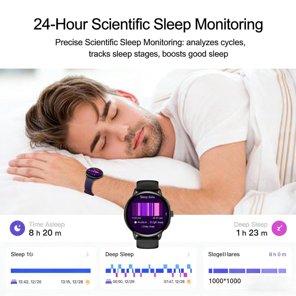 SACOSDING AMOLED Screen Men Smart Watch  Health Monitoring AI Dial AI intelligent Q&A BT Calling Outdoor Sports Fitness Women Smartwatch