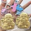 999 Pure Gold God of Wealth Keychain Pendant for Store Opening Gift
