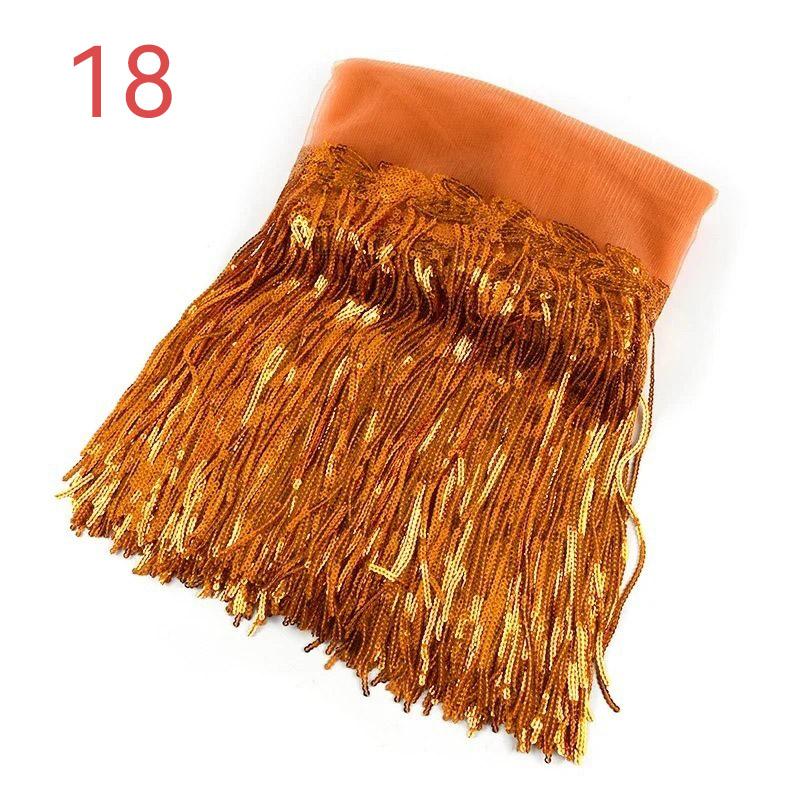 10 Yard 20cm Colorful Sequins Tassel Lace Fabric Fringe Trim Ribbon Latin Dance Performance Dresses Decor Diy Sewing Accessories
