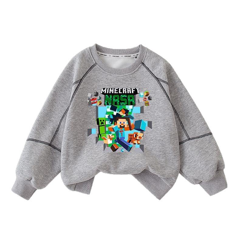 Men's Minecraft Crewneck Sweatshirt - Creeper & Steve Design for Kids