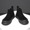 British Style Men Chelsea Boots Casual Leather Ankle Boots Pure Color High Top Shoes Versatile Winter Shoe Warm Plush Snow Botas
