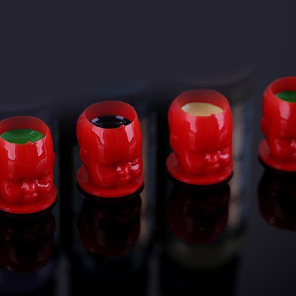 200 Pz/Set Tazze per Inchiostro per Tatuaggi a Forma di Bambola Cappucci Contenitori per Inchiostro Pigmento Microblading Tatuaggio