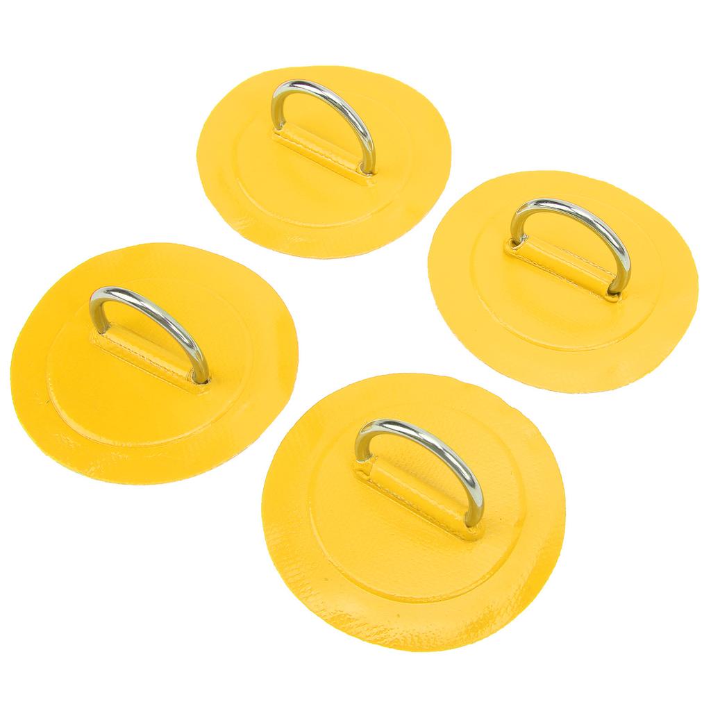 4 Pcs Inflatable Boat D  Pad Patch PVC   Marine Stainless Steel Fixed Buckle(Yellow )