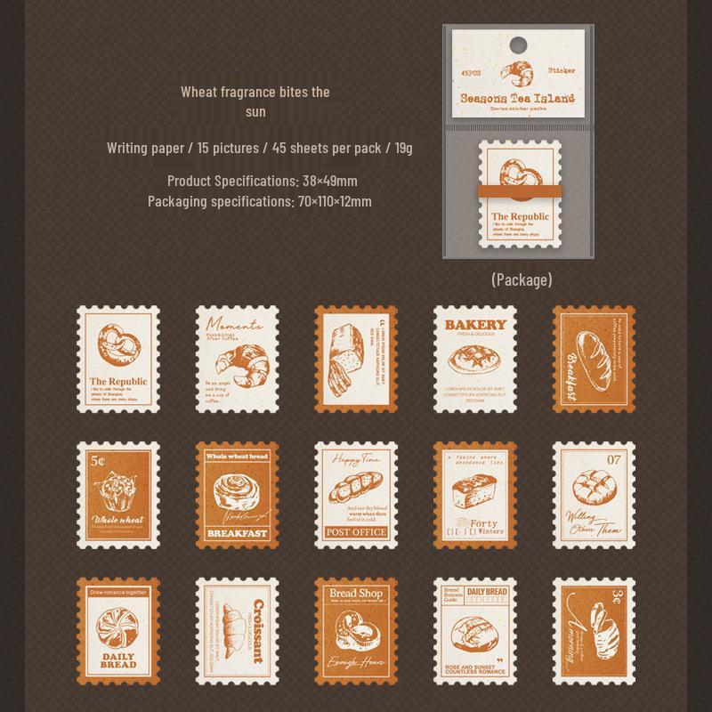 

Ketchup Girl Tea Time Sticker Pack: Four Seasons Island Series - 6 DIY Journal Decoration Styles