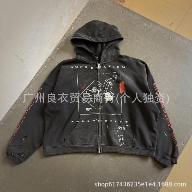 Unisex Vintage Washed Hooded Sweatshirt With Retro Print Loose Fit Cotton Pullover Fall