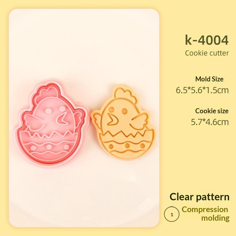 1/4 Bucăți Matriță Brioșe Iepuraș de Paște Plastic Iepuraș Ou Tăietor de Prăjituri Ștampilă Embosator Petrecere de Paște Fondant Tort Decorațiuni de Copt