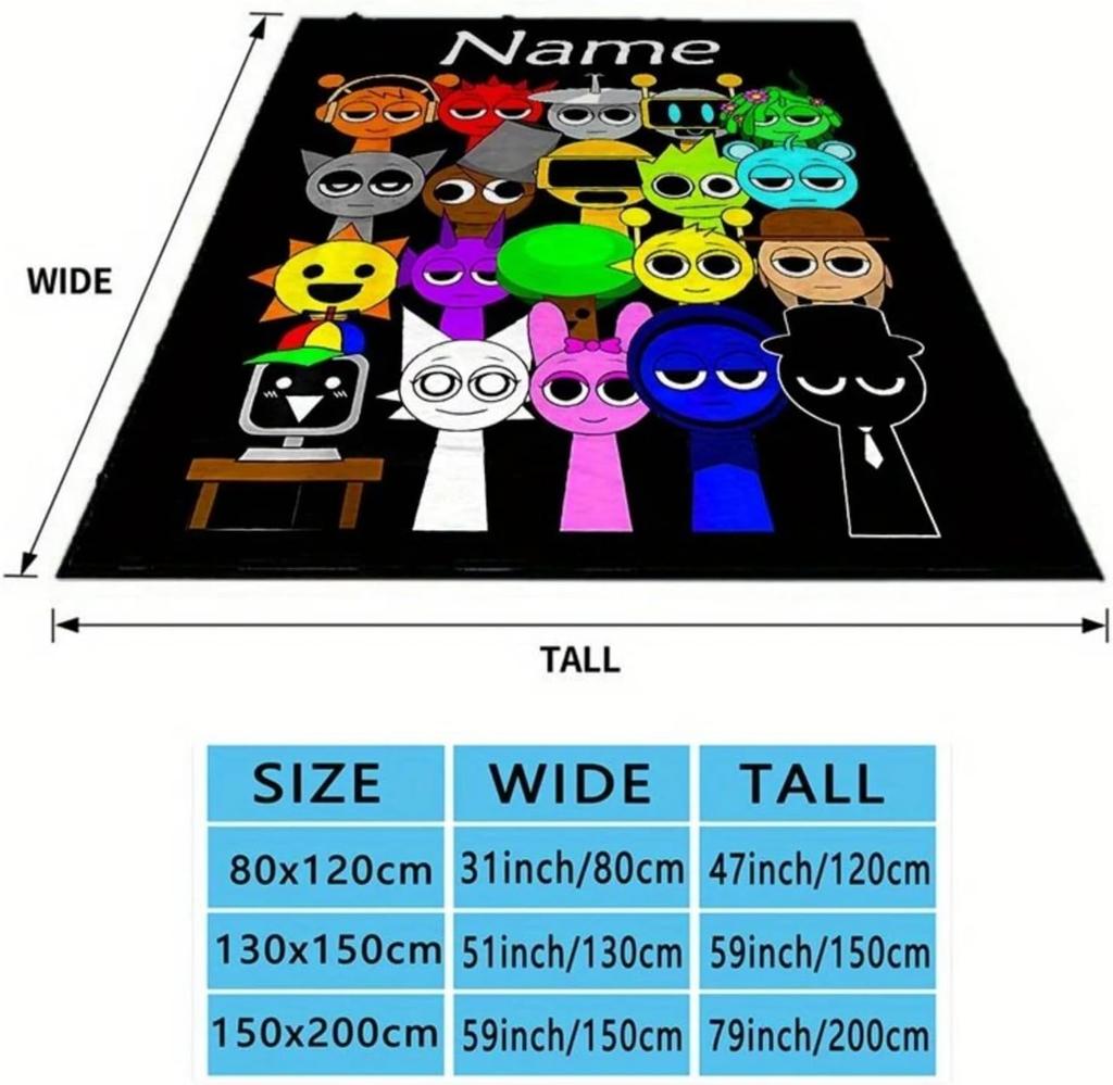 Sprunki deka s jménem na míru flanelová deka pro děti chlapce dívky měkká perfektní na narozeniny cestování nebo domácí postel pohovku dekorace