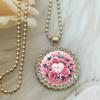 Heart Flower Pattern Round Necklace - European & American Style Fashion Jewelry