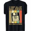 Retro Dad Jokes  Unisex T-Shirt Vintage Floppy Disk Cassette Graphic Funny Tech Humor Tee Regular Fit