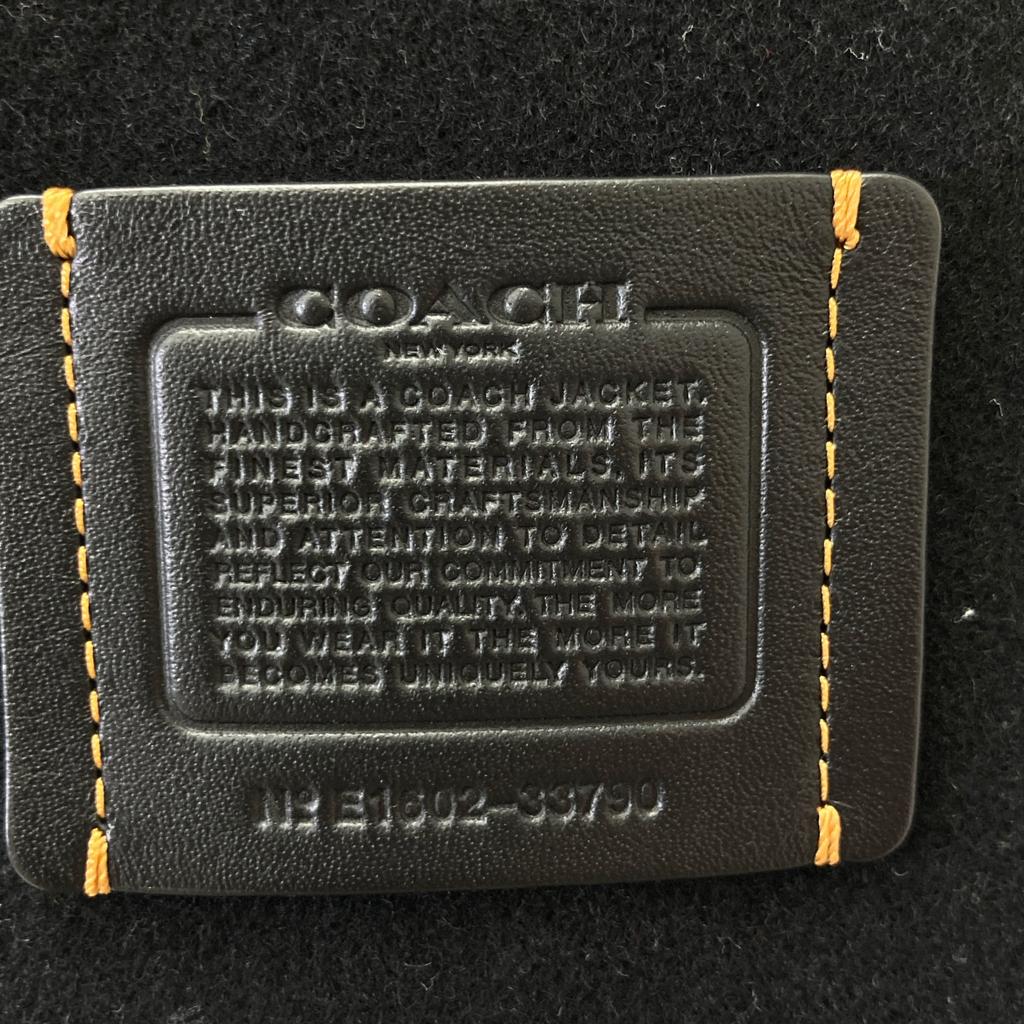 COACH F78473 Black Wool x Leather Signature Blouson Jacket Jacket XS blackUsed